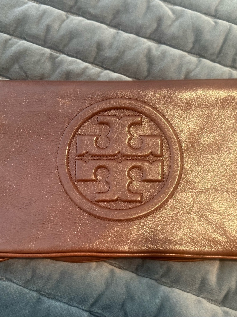 Tory Burch Brown Leather Zip-Pull Wallet